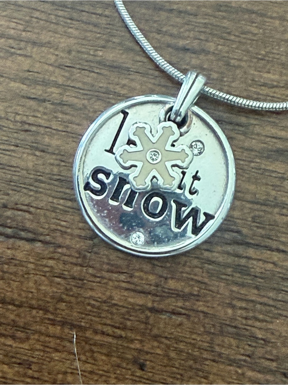 Brighton Necklace Womens Jewelry LET IT SNOW Reverse PEACE ON EARTH Fashion 16” - Picture 4 of 4